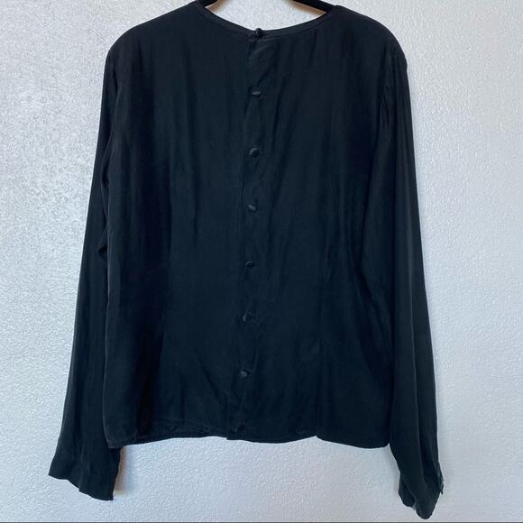 Geoffrey Beene Sport 100% Silk Button Back Blouse Size 10 - Picture 10 of 10